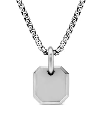 David Yurman Men's Octagonal Amulet In Sterling Silver, 15mm In Green