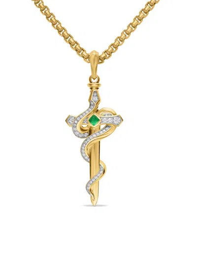 David Yurman Men's Ouroboros Snake Amulet In 18k Yellow Gold