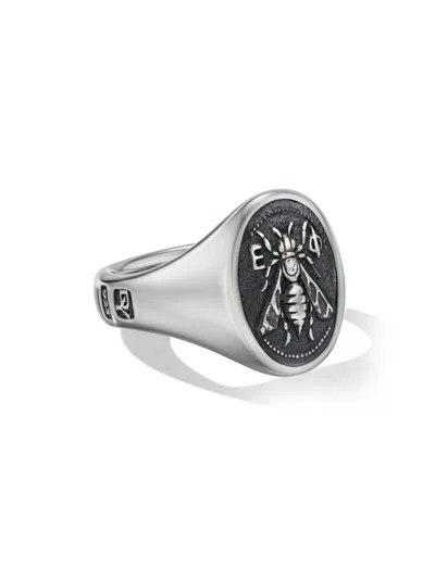 David Yurman Men's Petrvs Bee Signet Ring In Sterling Silver, 19mm