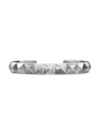 David Yurman Men's Pyramid Cuff Bracelet In Sterling Silver, 9.3mm In Metallic
