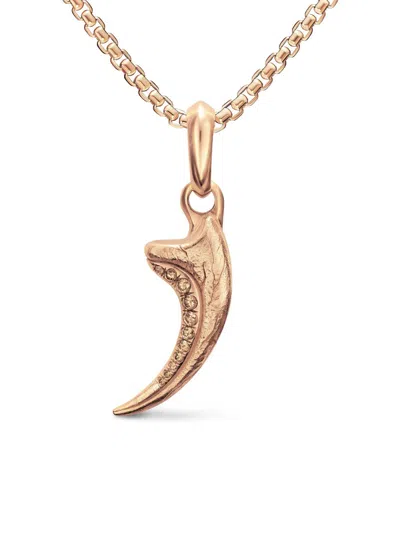 David Yurman Men's Raptor Claw Amulet In 18k Rose Gold With Cognac Diamonds, 27.3mm
