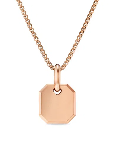 David Yurman Men's Roman Amulet In 18k Rose Gold, 15mm In Green
