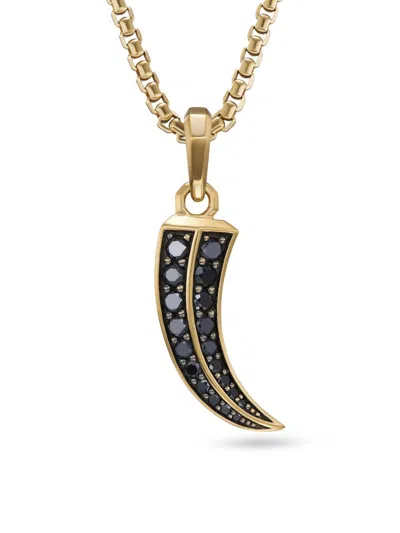 David Yurman Roman Claw Amulet In 18k Gold With Black Diamonds In Black/gold