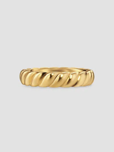 David Yurman Men's Sculpted Cable Band Ring In 18k Yellow Gold, 5mm