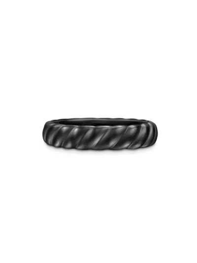 David Yurman Men's Sculpted Cable Band Ring In Black Titanium, 5mm