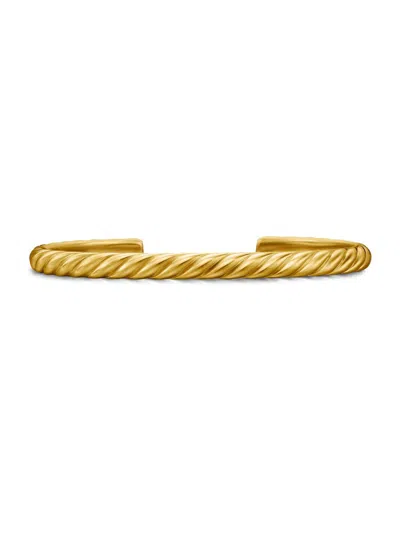 David Yurman Men's Sculpted Cable Cuff Bracelet In 18k Yellow Gold, 5.5mm