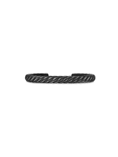 David Yurman Men's Sculpted Cable Cuff Bracelet In Black Titanium, 7mm