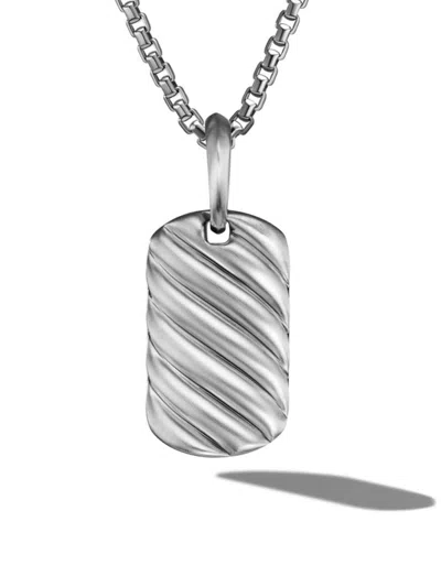 David Yurman Men's Sculpted Cable Tag In Sterling Silver, 21mm