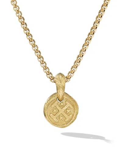 David Yurman Men's Shipwreck Coin Amulet In 18k Yellow Gold, 17mm