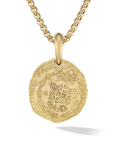 David Yurman Men's Shipwreck Coin Amulet In 18k Yellow Gold, 30mm