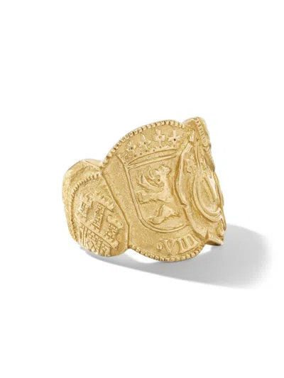 David Yurman Men's Shipwreck Signet Ring In 18k Yellow Gold, 24mm