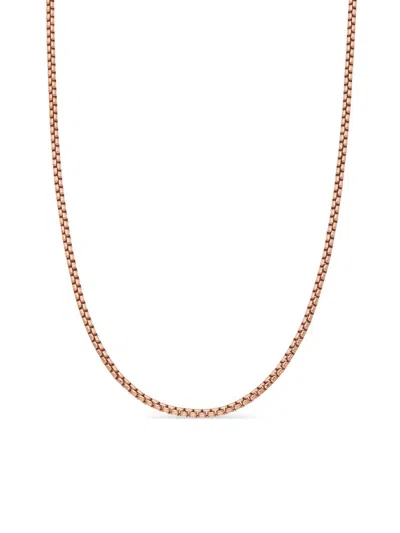 David Yurman Men's Small Box Chain Necklace In 18k Rose Gold, 2.7mm