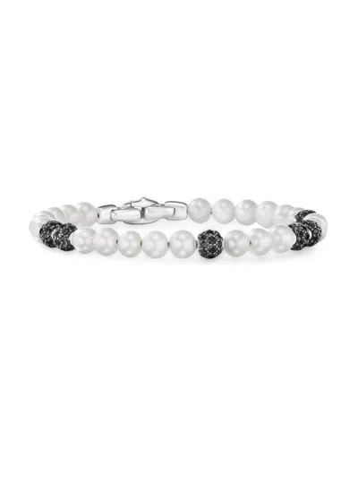 David Yurman Men's Spiritual Beads Bracelet In Sterling Silver In White