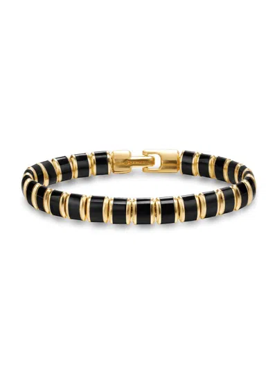 David Yurman Men's Spiritual Beads Flat Bead Bracelet In 18k Yellow Gold