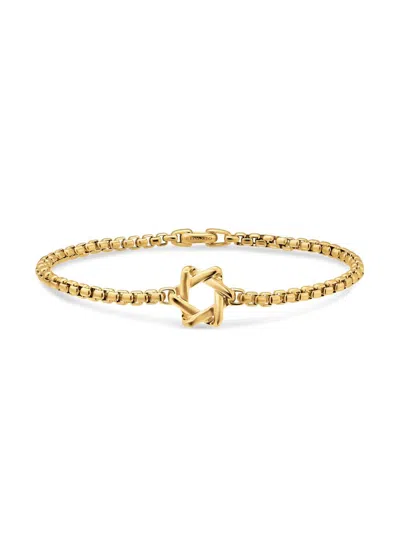 David Yurman Men's Star Of David Station Bracelet In 18k Yellow Gold, 3.4mm In Purple