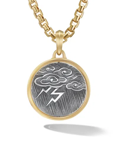 David Yurman Men's Storm Duality Amulet In Sterling Silver With 18k Yellow Gold, 30mm