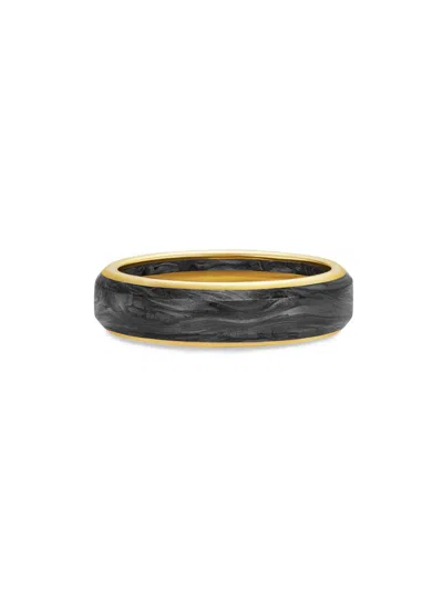 David Yurman Men's Streamline Band Ring In 18k Yellow Gold In Black