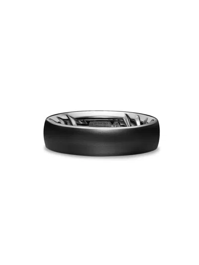 David Yurman Men's Streamline Band Ring In Black Titanium, 6.2mm In Pattern
