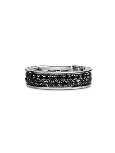 David Yurman Men's Streamline Band Ring In Sterling Silver In Black