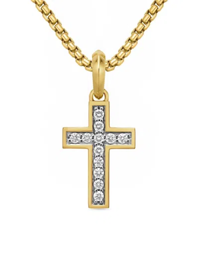 David Yurman Men's Streamline Cross Pendant In 18k Yellow Gold