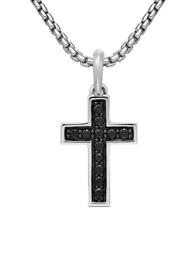 David Yurman Men's Streamline Cross Pendant In Sterling Silver In Black