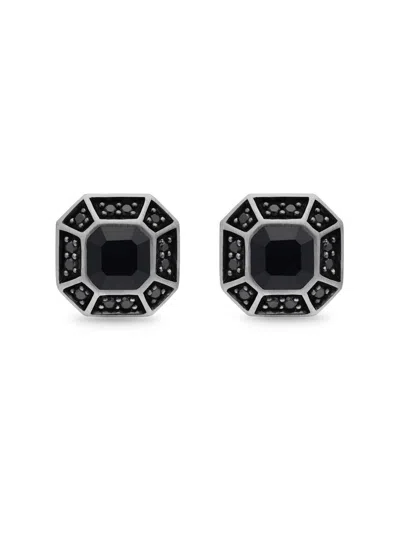 David Yurman Men's Streamline Pavé Stud Earring In Sterling Silver In Black