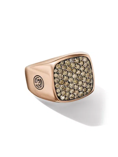 David Yurman Men's Streamline Signet Ring In 18k Rose Gold
