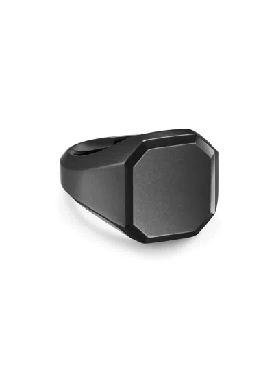 David Yurman Men's Streamline Signet Ring In Black Titanium, 18mm