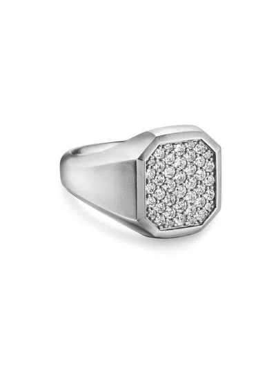 David Yurman Men's Streamline Signet Ring In Sterling Silver In Brown