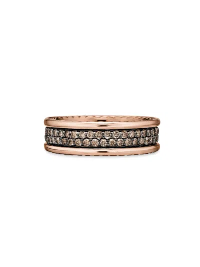 David Yurman Men's Streamline Two Row Band Ring In 18k Rose Gold