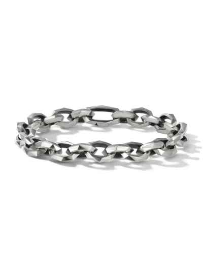 David Yurman Men's Torqued Faceted Chain Link Bracelet In Sterling Silver