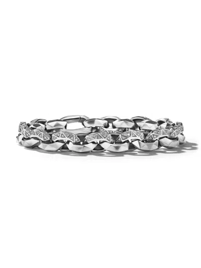 David Yurman Men's Torqued Faceted Link Bracelet In Sterling Silver In Metallic