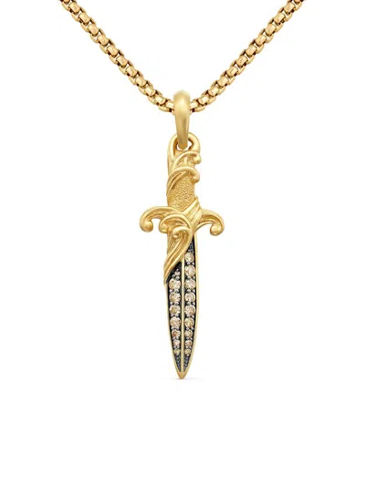 David Yurman Men's Waves Dagger Amulet In 18k Yellow Gold