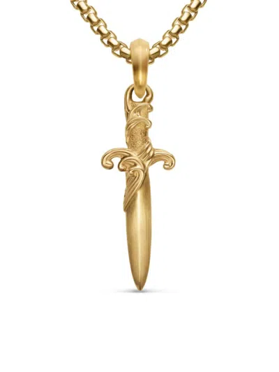 David Yurman Men's Waves Dagger Amulet In 18k Yellow Gold, 31mm