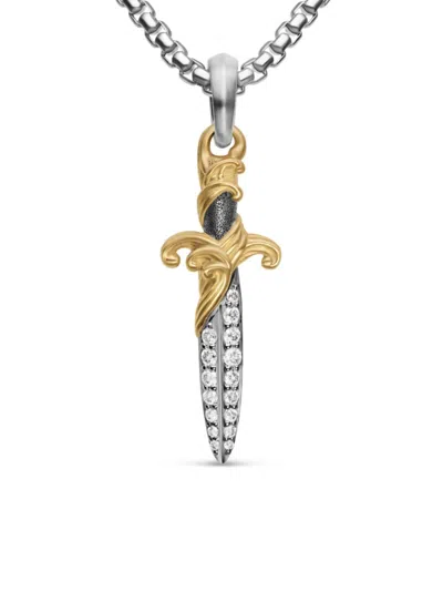 David Yurman Men's Waves Dagger Amulet In Sterling Silver In Metallic