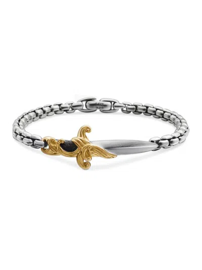 David Yurman Men's Waves Dagger Bracelet With 18k Yellow Gold And Sterling Silver