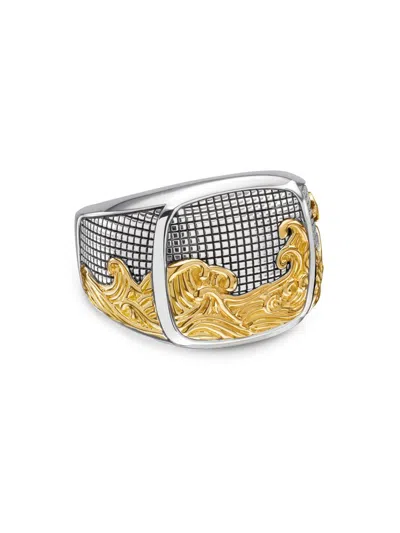 David Yurman Men's Waves Signet Ring In Sterling Silver
