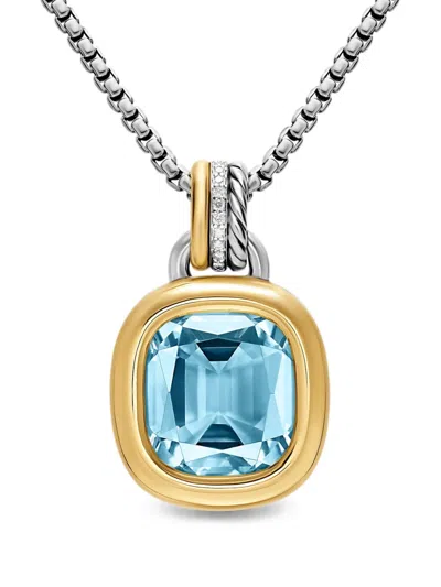 David Yurman Mercer Topaz And Diamond Necklace In Gold