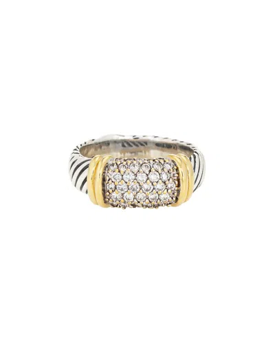 David Yurman Metro 18k Over Silver 0.44 Ct. Tw. Diamond Ring In Brown