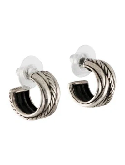 Pre-owned David Yurman Mini Crossover Hoop Earrings In Multi