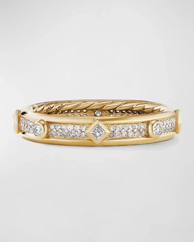 David Yurman Modern Renaissance Ring With Diamonds In 18k Gold, 4mm In 40 White