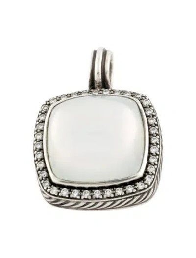 Pre-owned David Yurman Moon Quartz Doublet & Diamond Pendant Enhancer In Multi