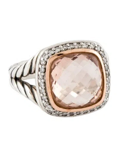 Pre-owned David Yurman Morganite & Diamond Albion Cocktail Ring In Multi
