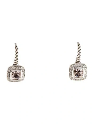 Pre-owned David Yurman Morganite & Diamond Albion Drop Earrings In Multi