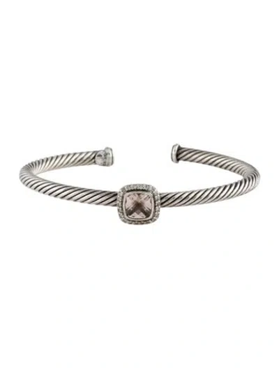 Pre-owned David Yurman Morganite & Diamond Noblesse Bracelet, 6.25", 6.25" In Multi