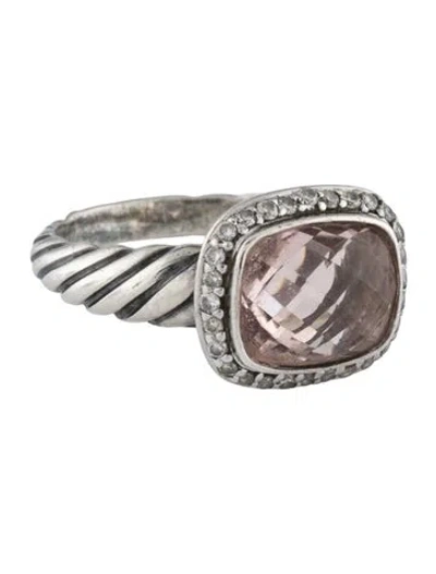 Pre-owned David Yurman Morganite & Diamond Noblesse Cocktail Ring In Multicolor