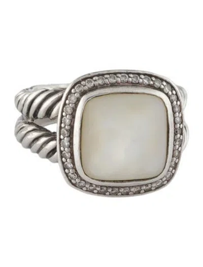 Pre-owned David Yurman Mother Of Pearl & Diamond Albion Cocktail Ring In Multi