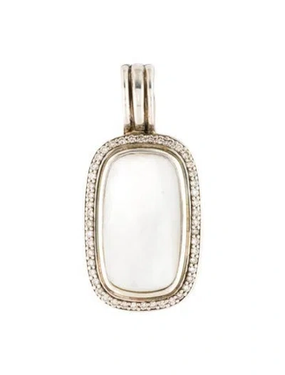 Pre-owned David Yurman Mother Of Pearl & Diamond Albion Pendant In White