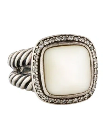 Pre-owned David Yurman Mother Of Pearl & Diamond Albion Ring In Multi