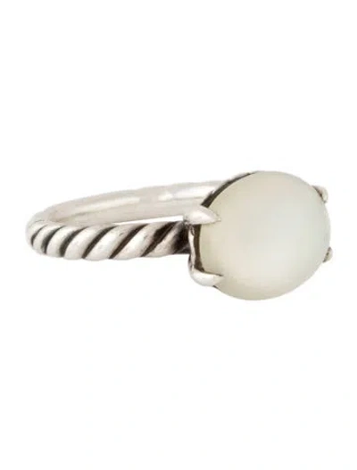 Pre-owned David Yurman Mother Of Pearl & Quartz Doublet Cocktail Ring In Multi